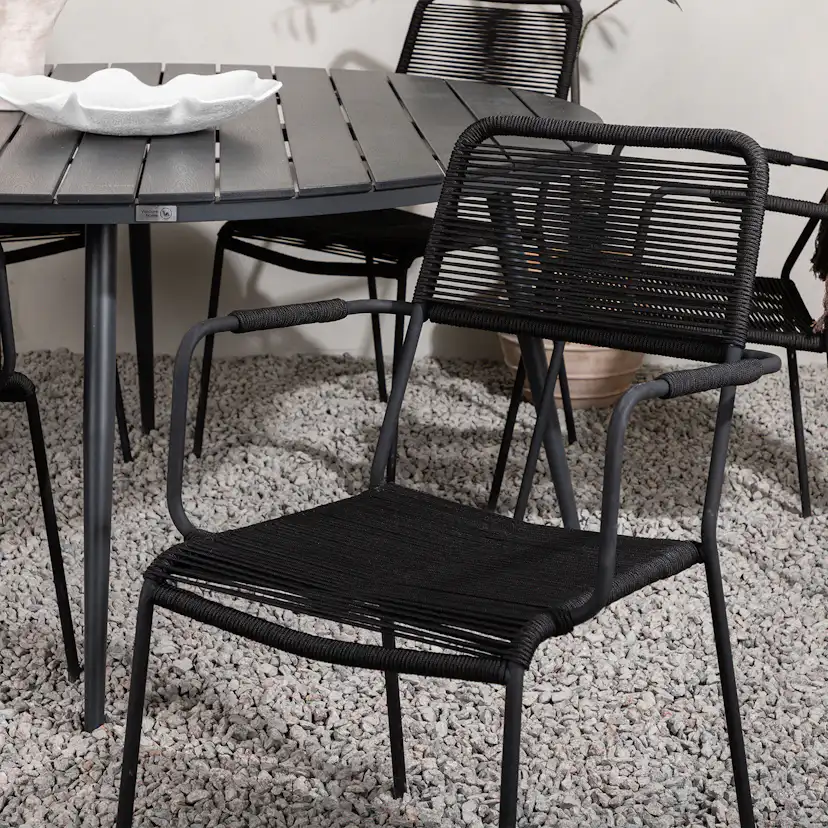 Break - Dining Table Round- Black / Black - Alu / Aintwood - Svart