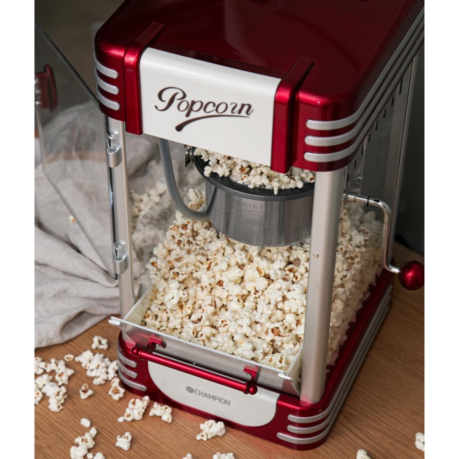 Popcornmaskin Champion Retro XL PCM406 Röd Metallic