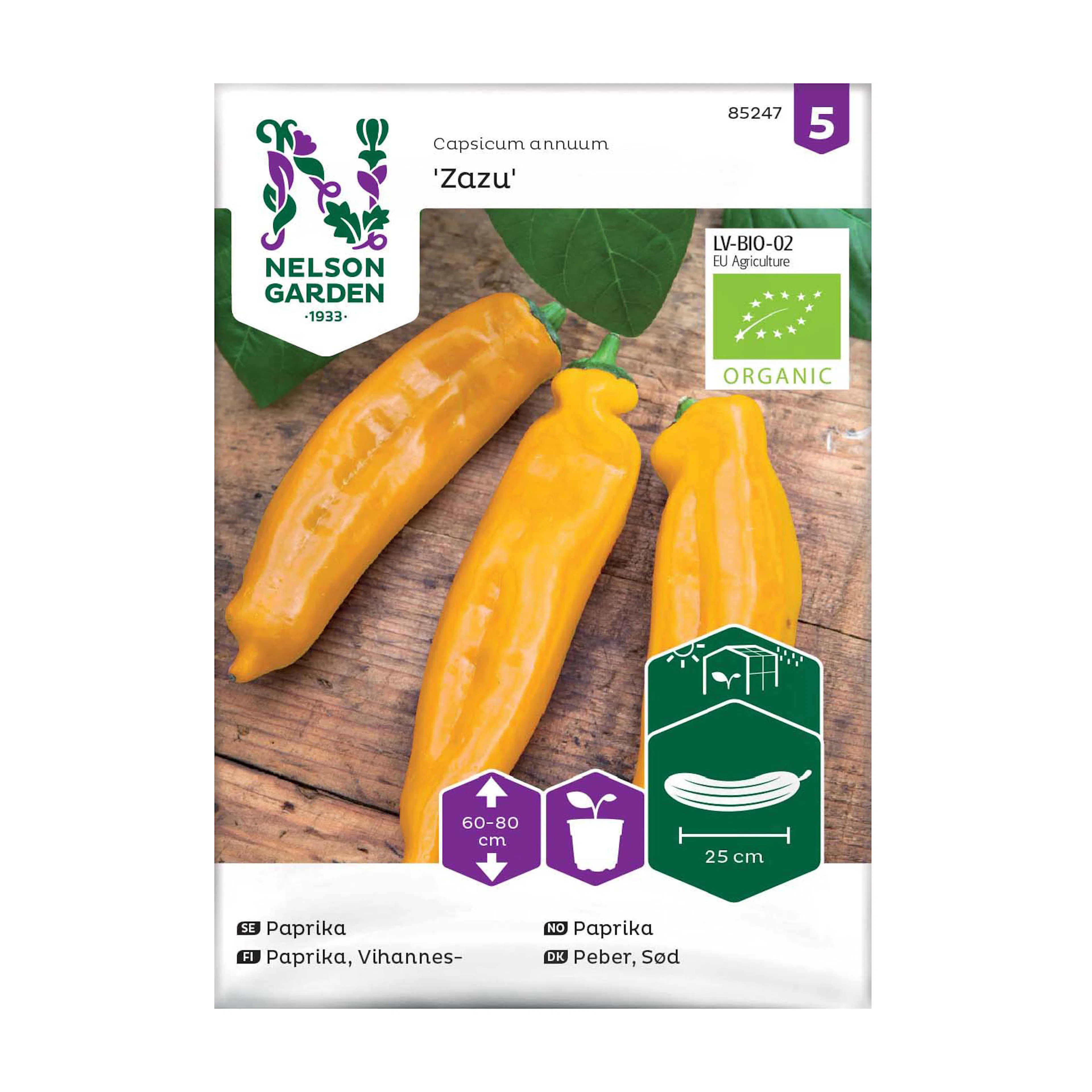 Frö Spetspaprika Nelson Garden Zazu Organic