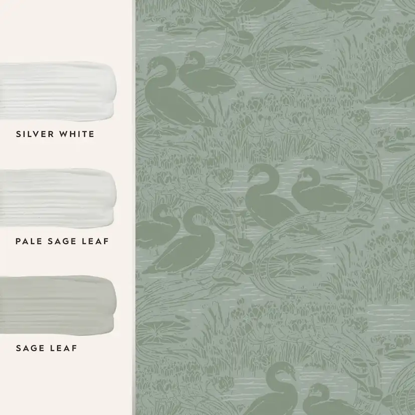Tapet Laura Ashley Swans Jade Grön 118472
