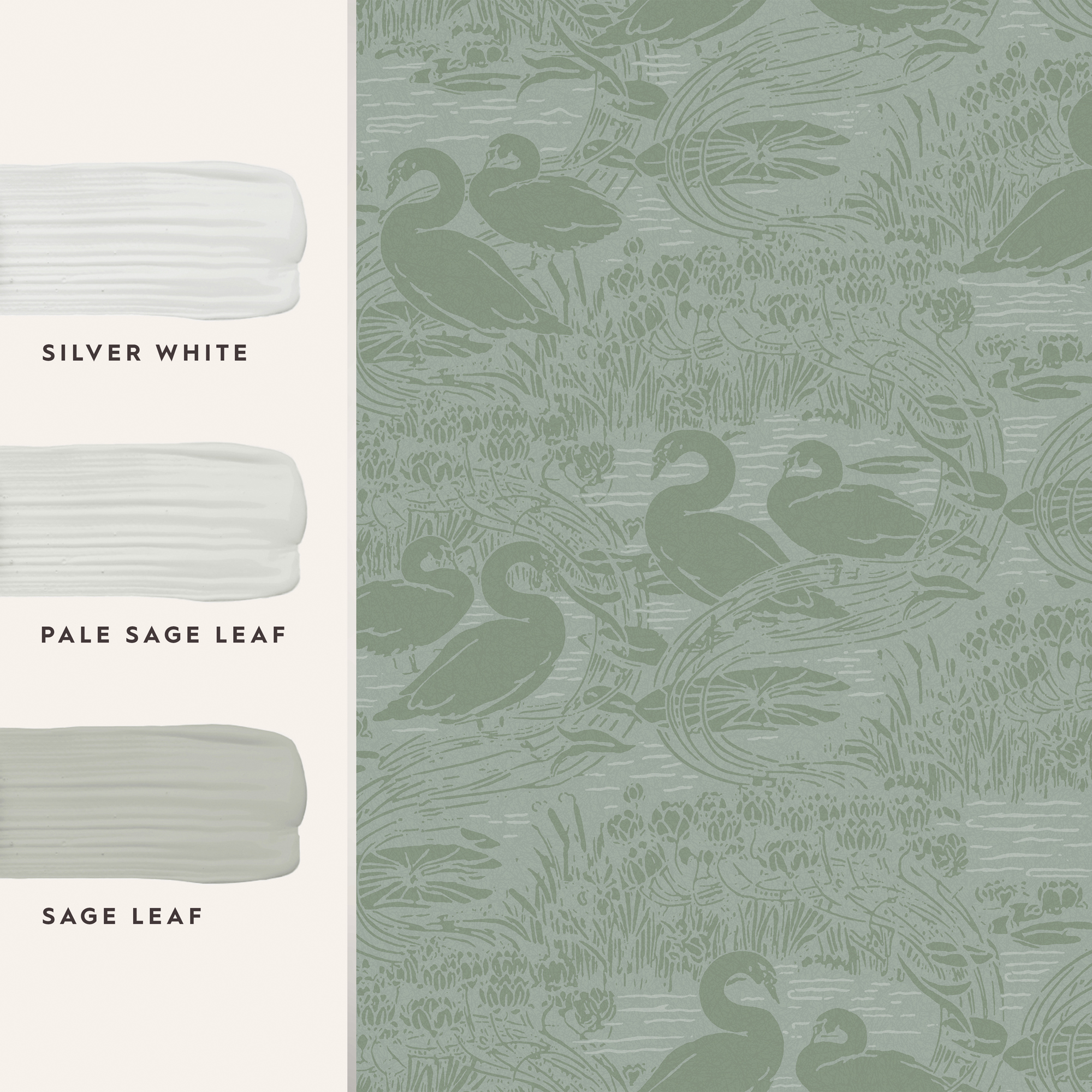 Tapet Laura Ashley Swans Jade Grön 118472