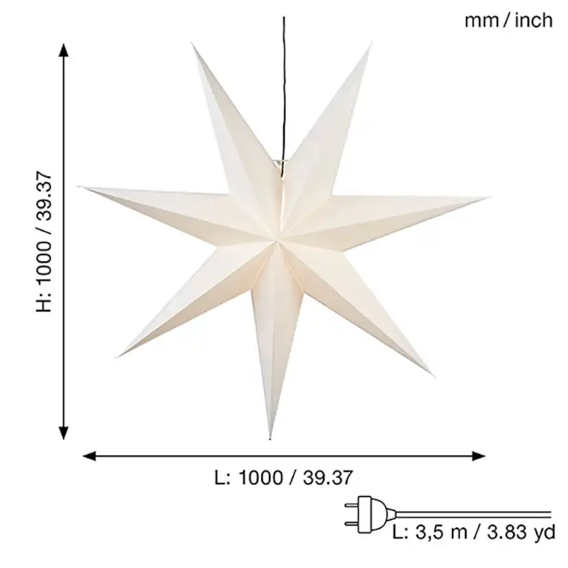 Pappersstjärna Star Trading Frozen 100 cm Adventsstjärna till Fönster
