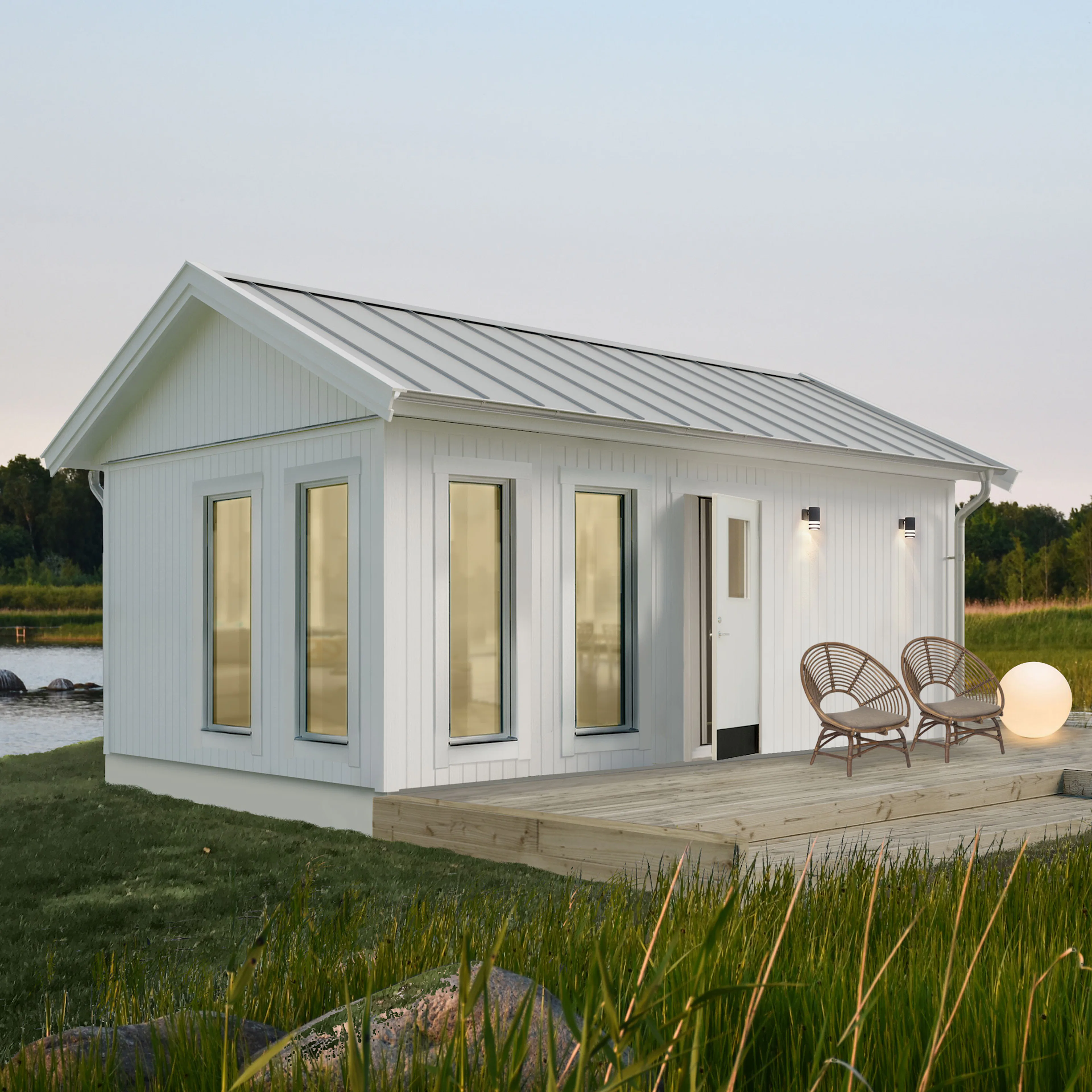 Attefallshus Vibostugan Njuta 25-4 24,3 m² Trähus med Sadeltak