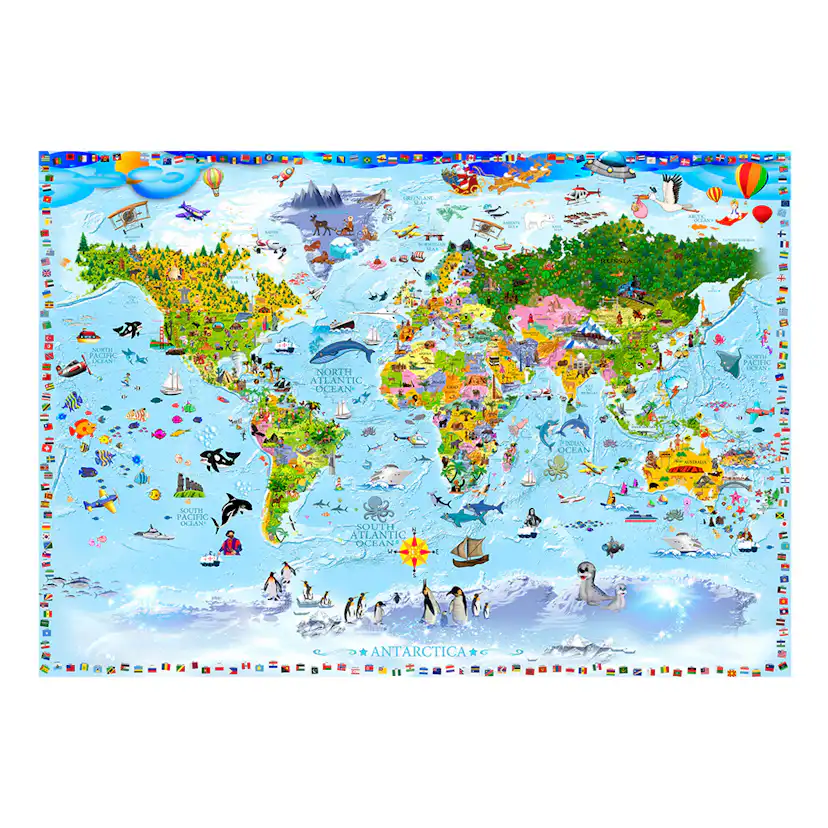 Fototapet Arkiio World Map For Kids