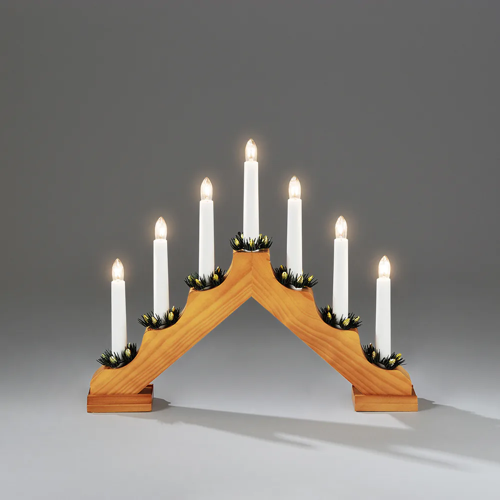 Adventsljusstake Gnosjö Konstsmide 7L med Manschetter H30