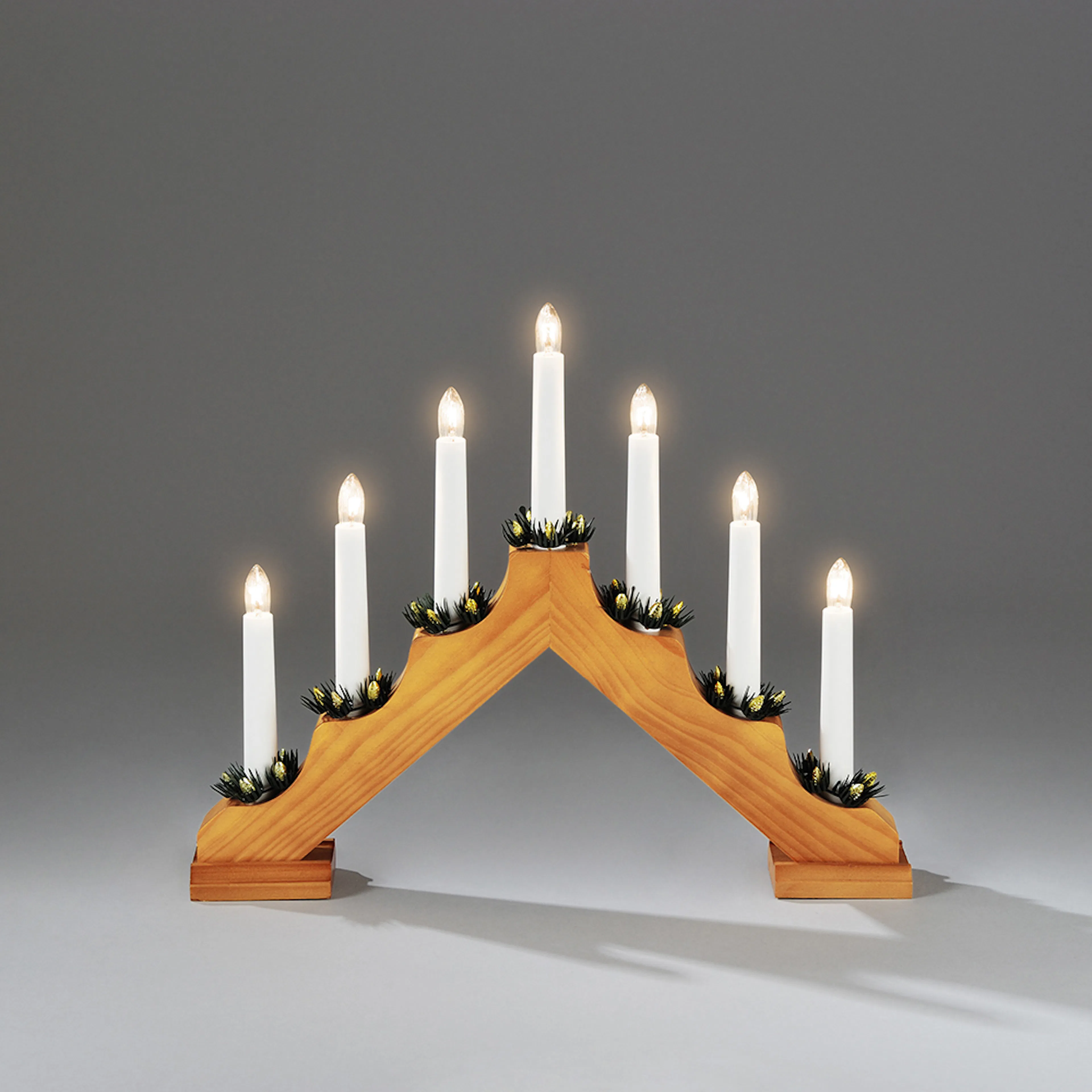 Adventsljusstake Gnosjö Konstsmide 7L med Manschetter H30