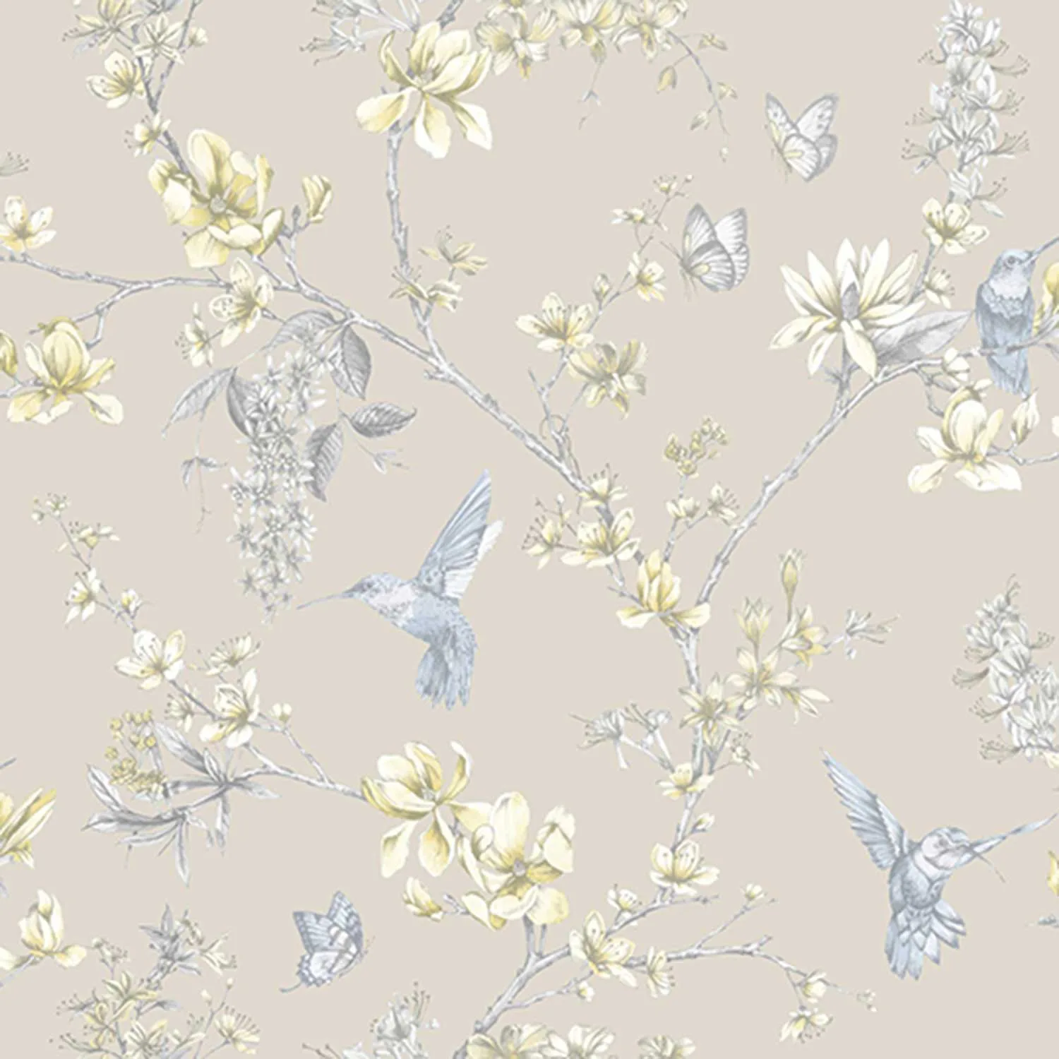 Tapet Superfresco Easy Fåglar Och Blommor 104890