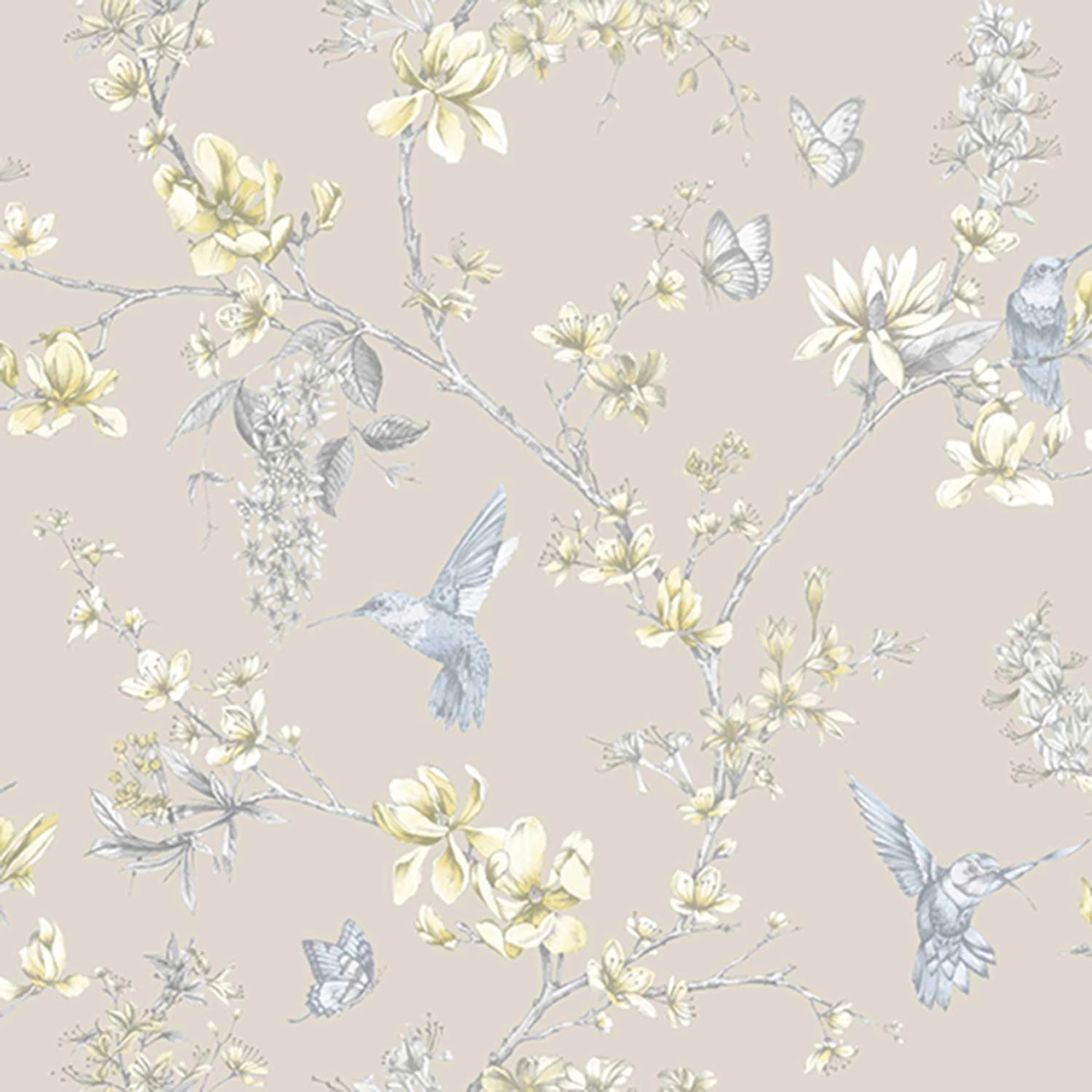 Tapet Superfresco Easy Fåglar Och Blommor 104890