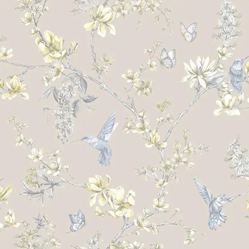 Tapet Superfresco Easy Fåglar Och Blommor 104890