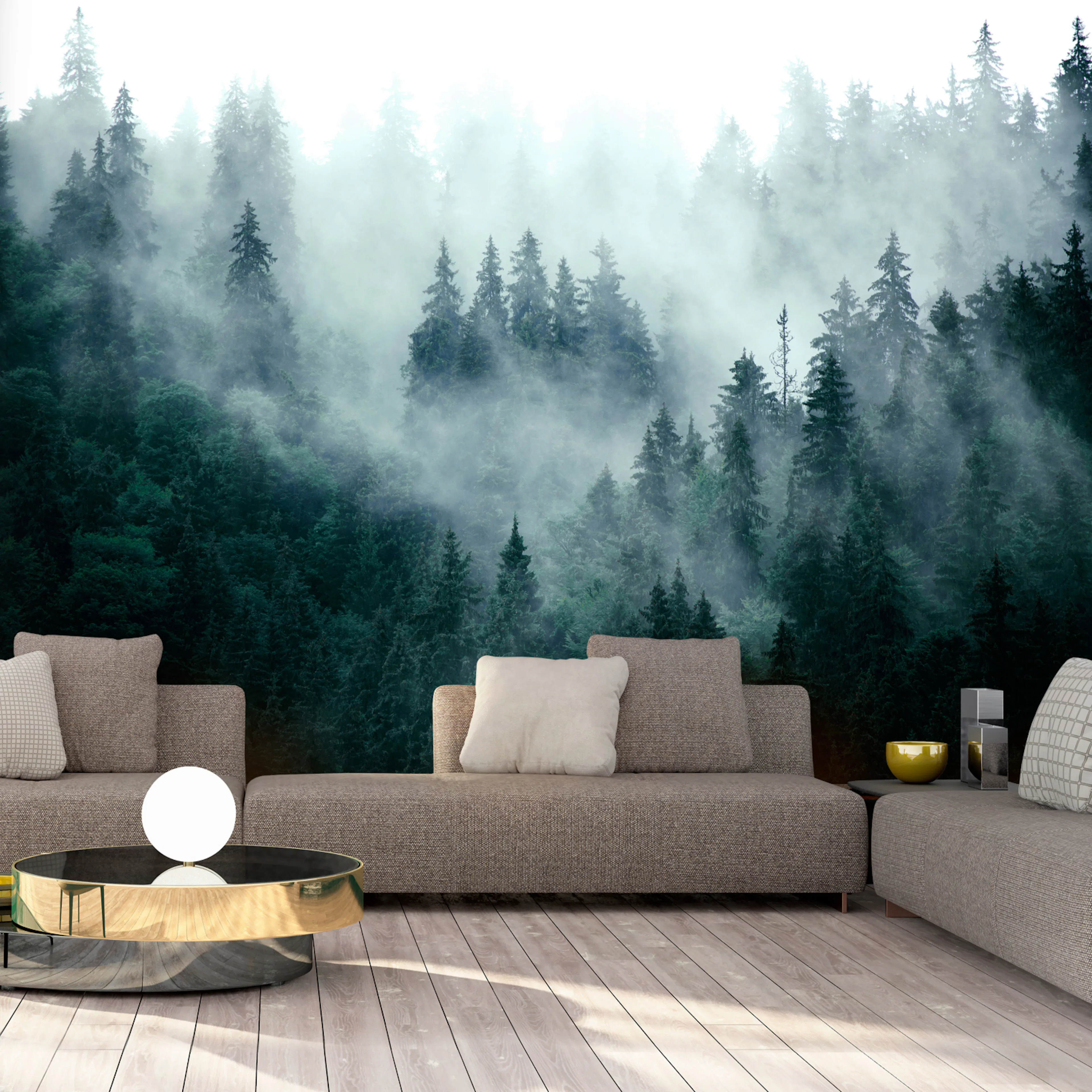 Fototapet - Mountain Forest (Dark Green) 450x315 450x315 cm