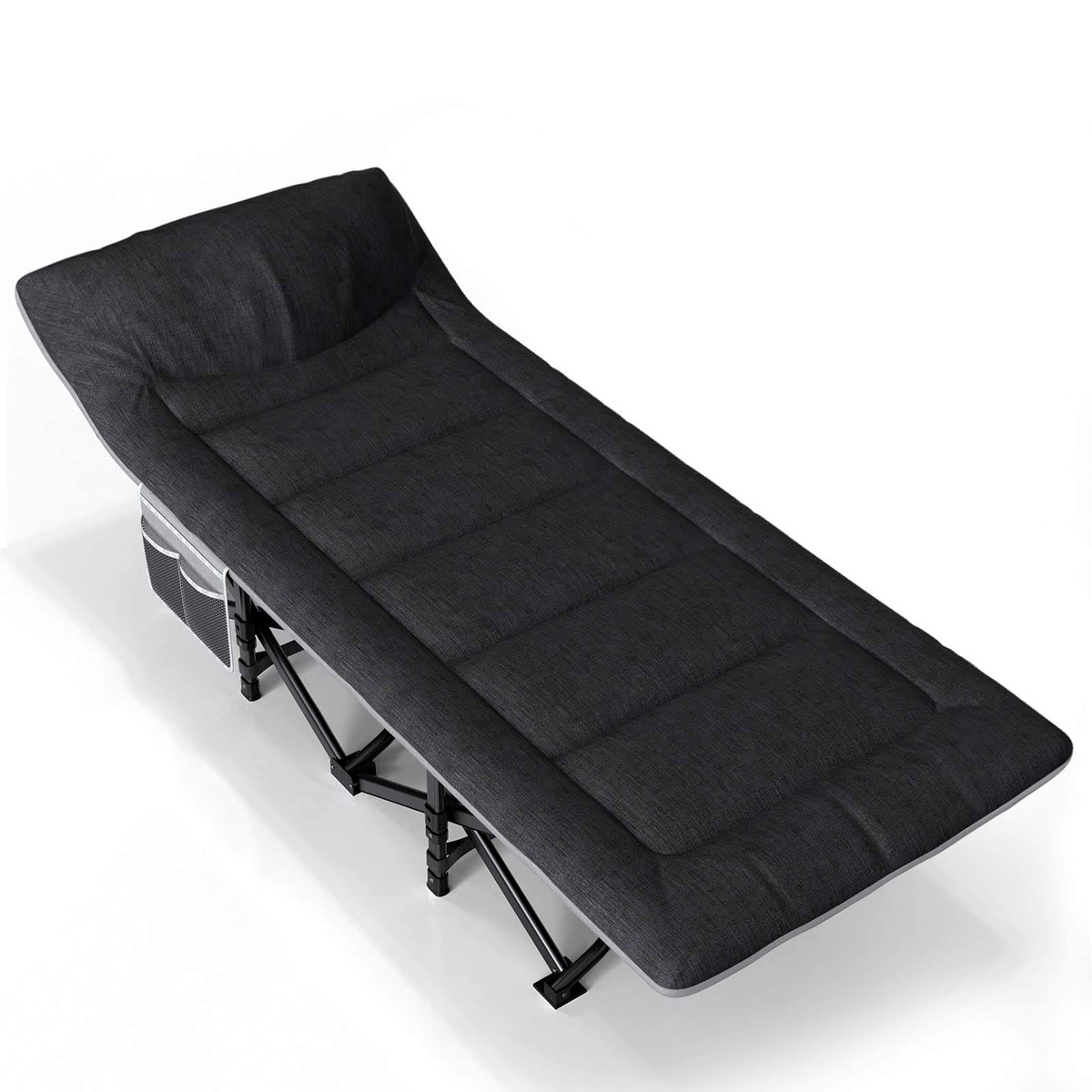 Nordcore Tältsäng Premium, Svart-190x68x40cm - max 200kg Svart