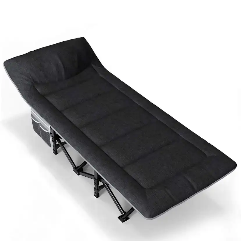 Nordcore Tältsäng Premium, Svart-190x68x40cm - max 200kg Svart