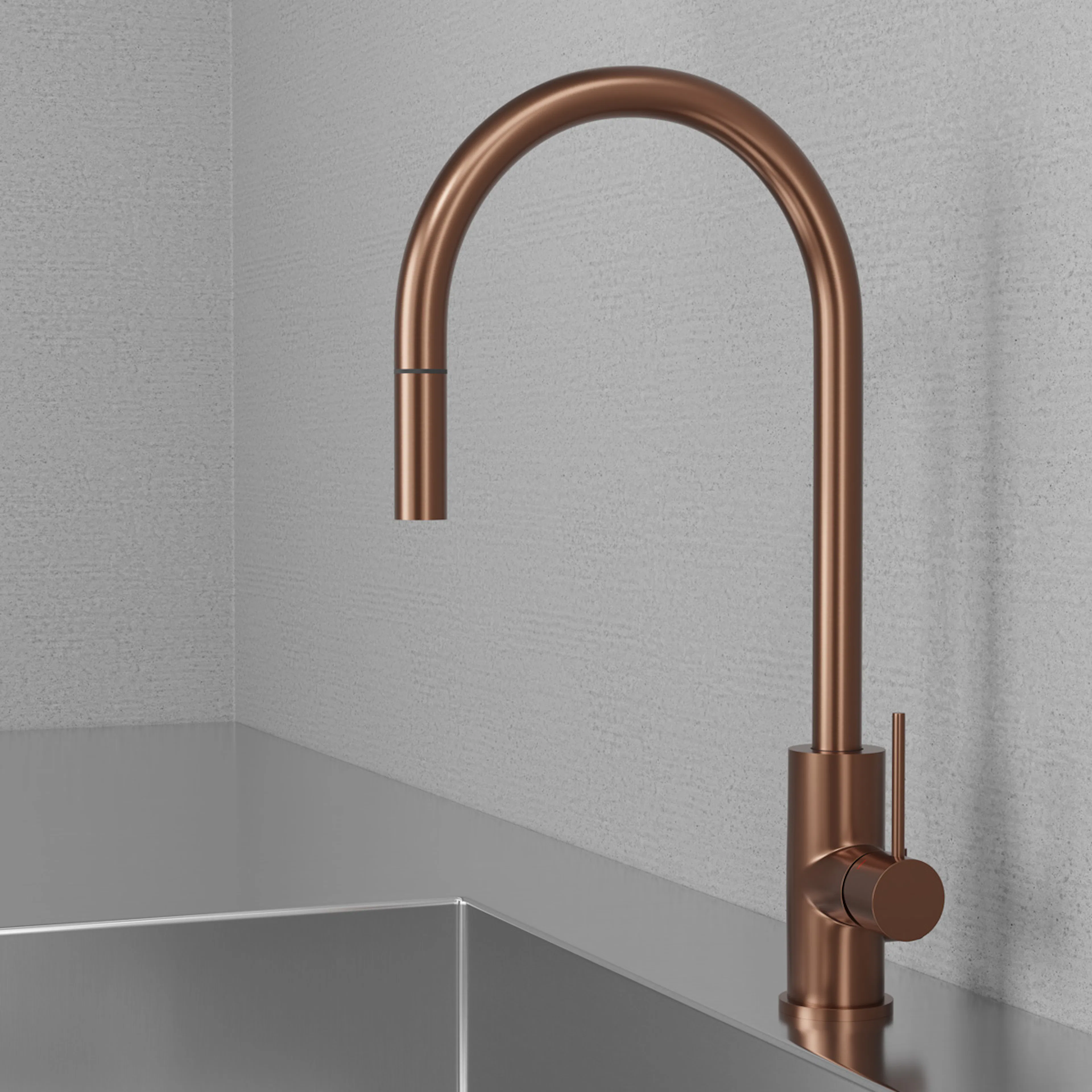 Köksblandare Scandtap Steel Accent Amber D med Diskmaskinsavstä Amber Med Diskmaskinsavstängning