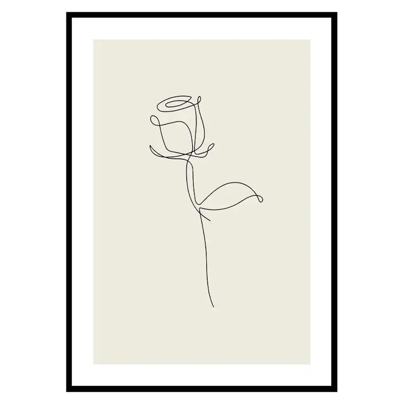 Poster Gallerix Line Art Rose