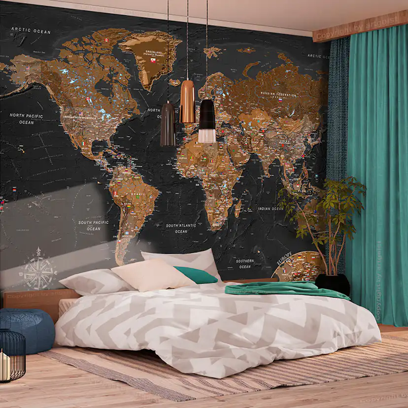 Fototapet Arkiio Självhäftande World Stylish Map