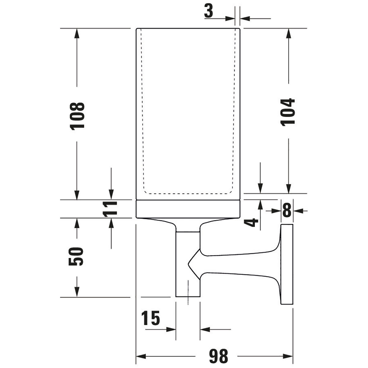 Glashållare Duravit Starck T 009931 Krom Krom/Frostat glas