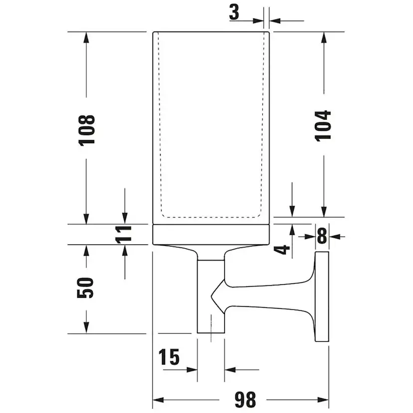 Glashållare Duravit Starck T 009931 Krom Krom/Frostat glas