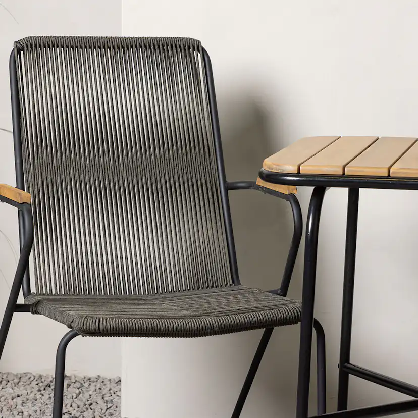 Holmbeck Cafetable Stål - Black / Rectangular 55*70*74 +Bois Svart
