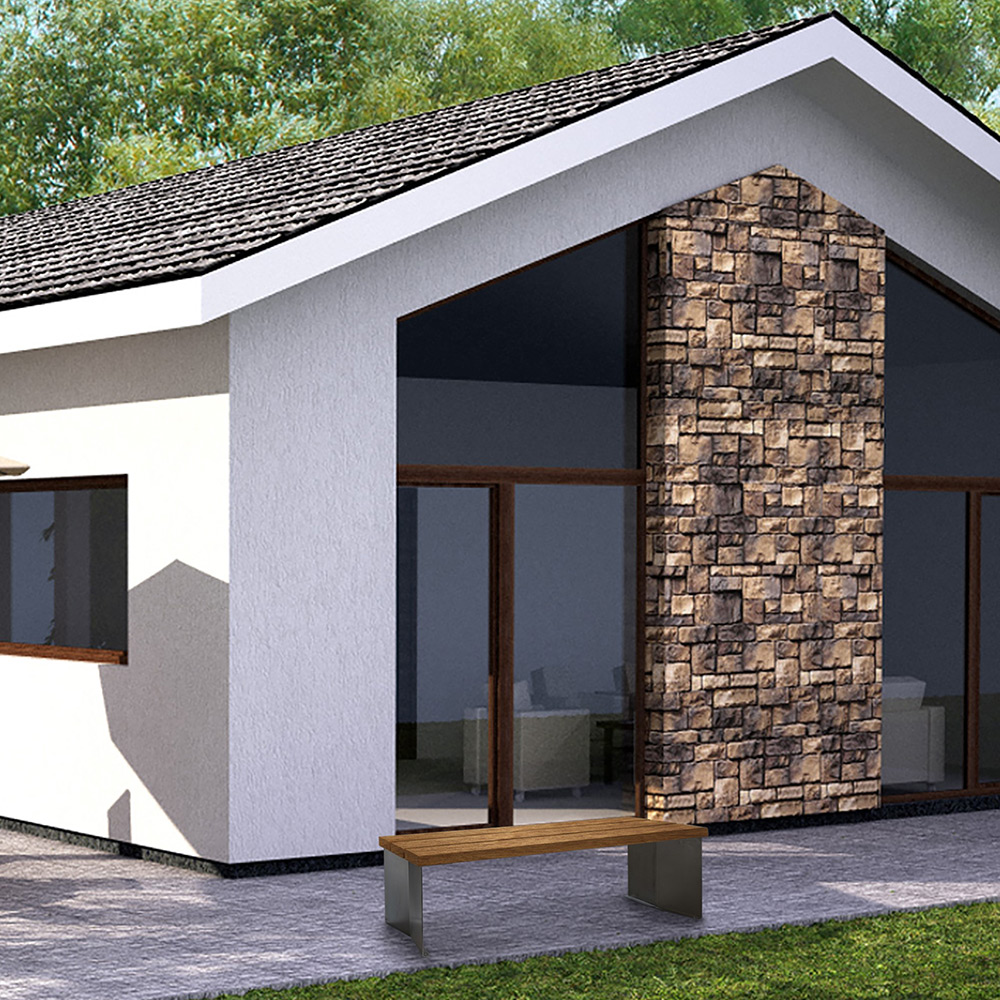 Parkbänk 2-pack bänkstativ corten Corten