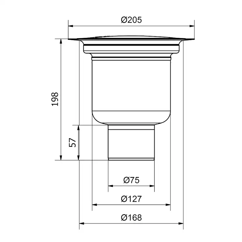 Golvbrunn Purus Balder 75 R Bottenutlopp