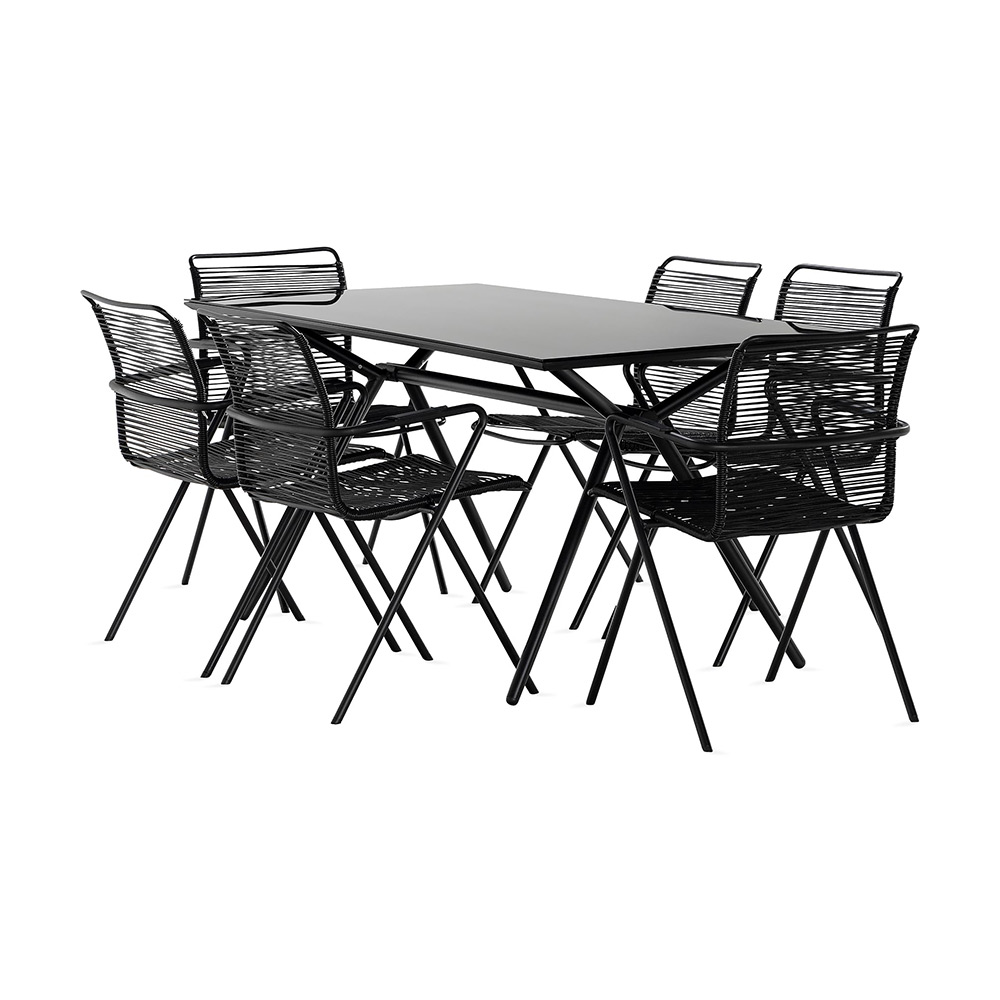 Matgrupp Comfort Garden Rosasco 160 cm + 6 Stolar