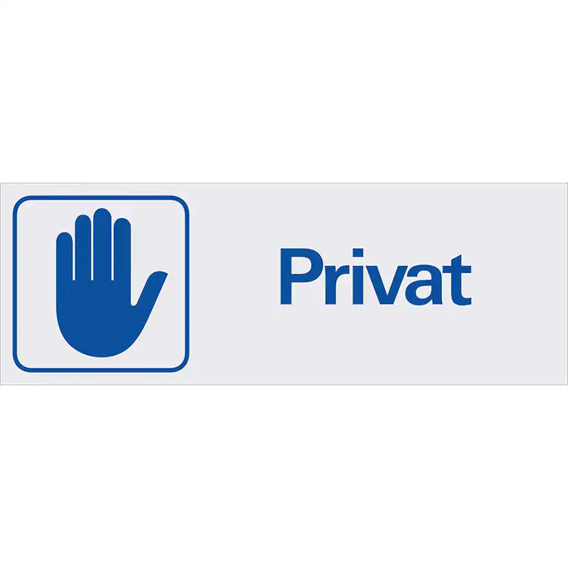 Skylt Systemtext Privat 225x80 mm Aluminium