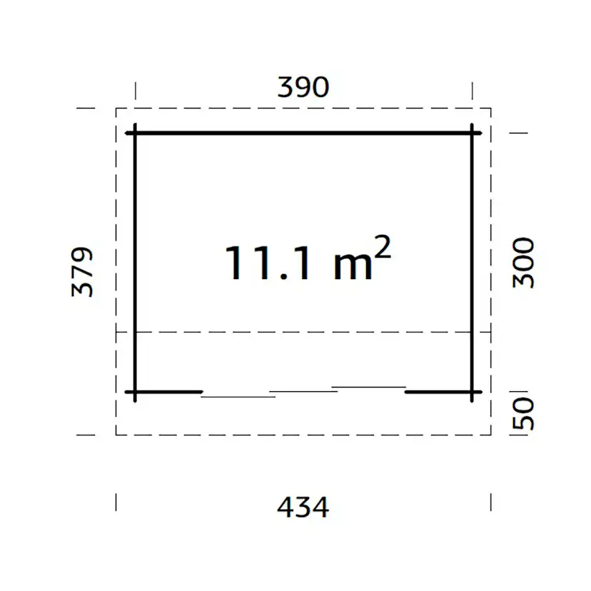 Ines 11,1 m2 Slide BNDIP Impregnerad Brun med Slide 1-lagers glas