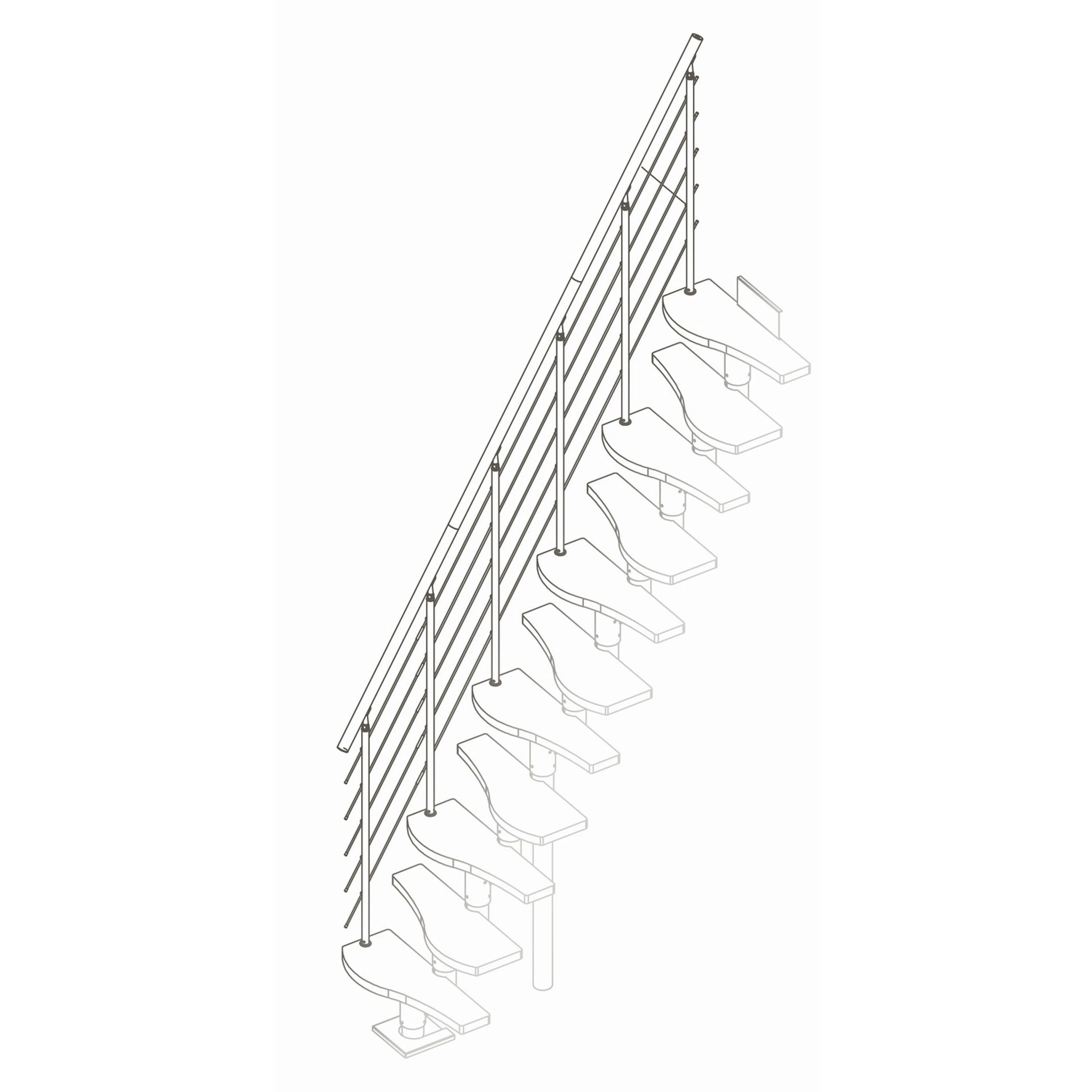 SHAPE6 komplett extra räcke ek lack antracit 10-11T Antracit, Passar till 10-11 Steg