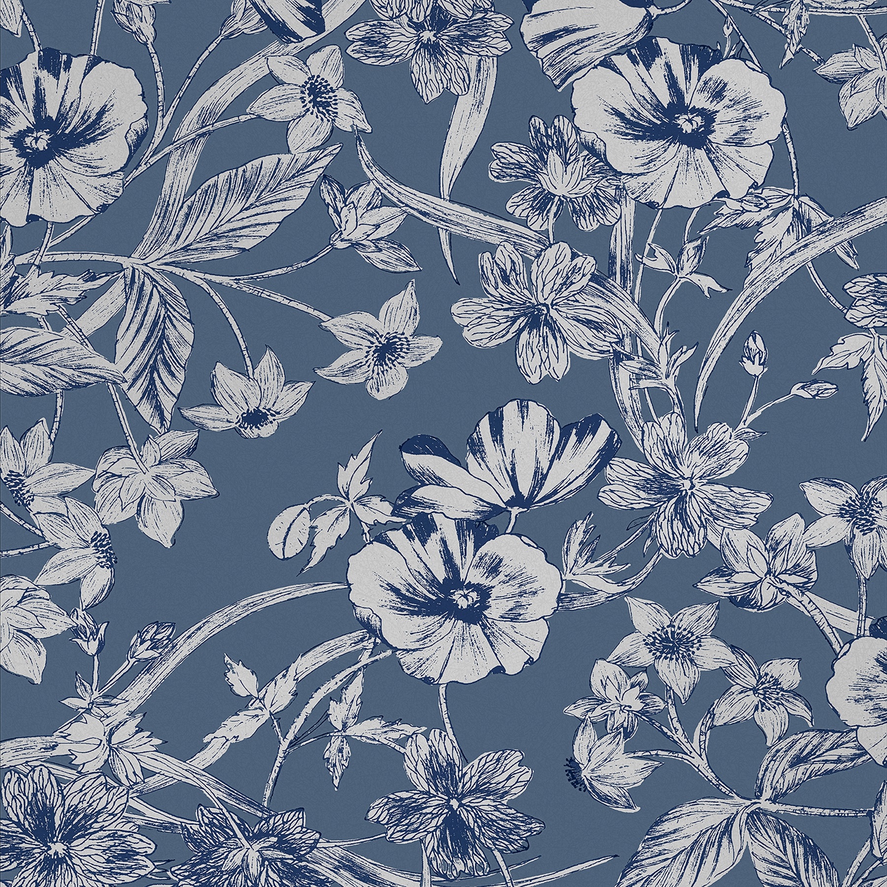 Tapet Laura Ashley Summerhill Midnight Blå 118486