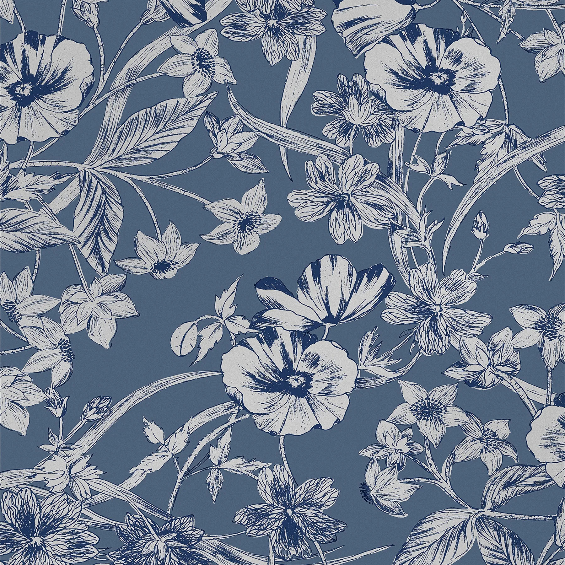 Tapet Laura Ashley Summerhill Midnight Blå 118486