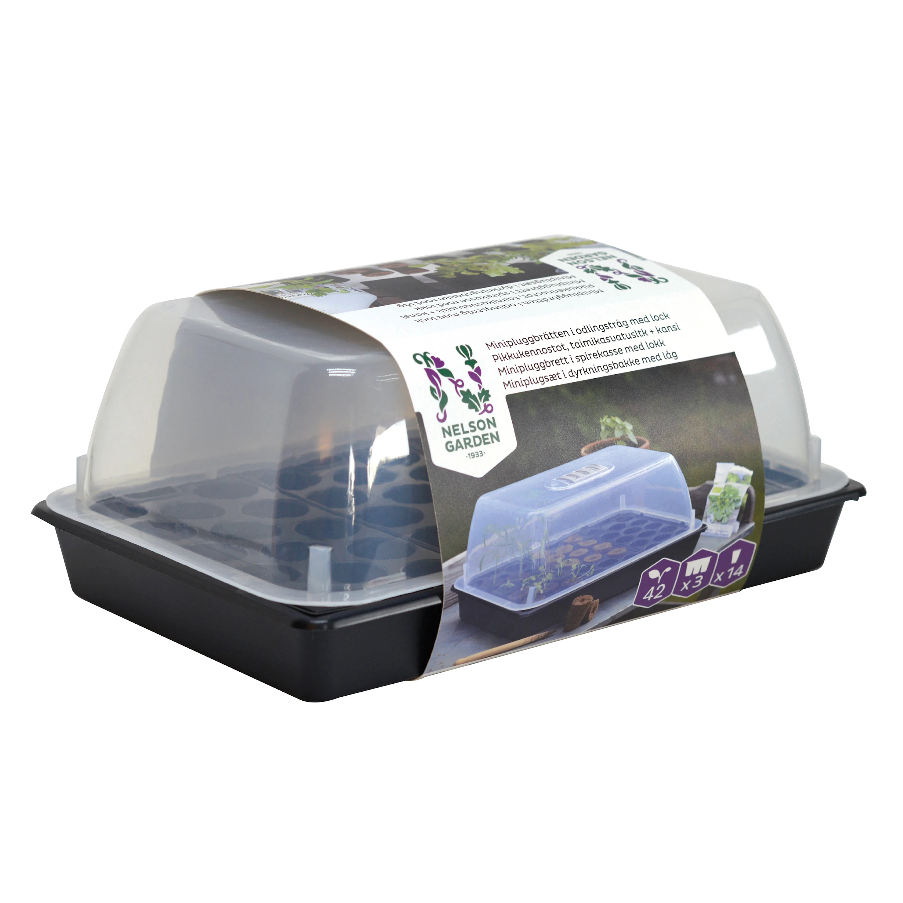 Minipluggbrätten Nelson Garden Odlingstråg med lock