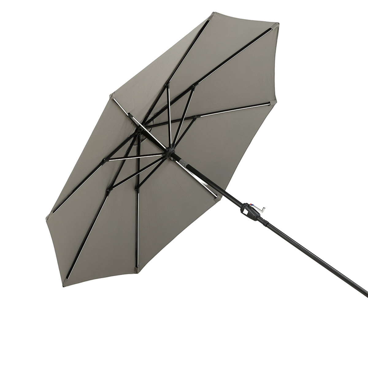 Sabal Umbrella with LED, Grey, 270 Grå