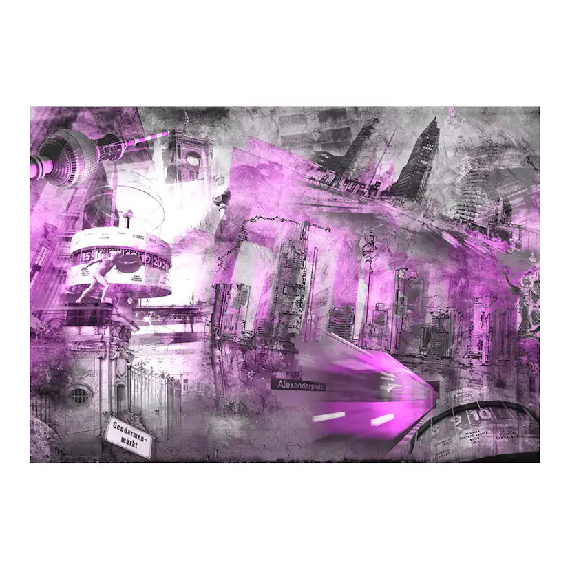 Fototapet Arkiio Berlin Kollage Violett