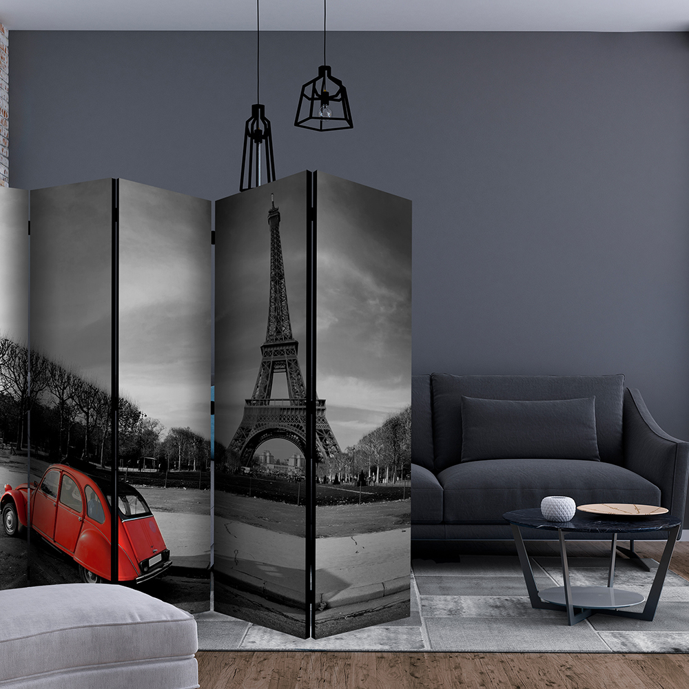 Rumsavdelare Skärmvägg Arkiio Eiffel Tower And Red Car II 225x172 cm