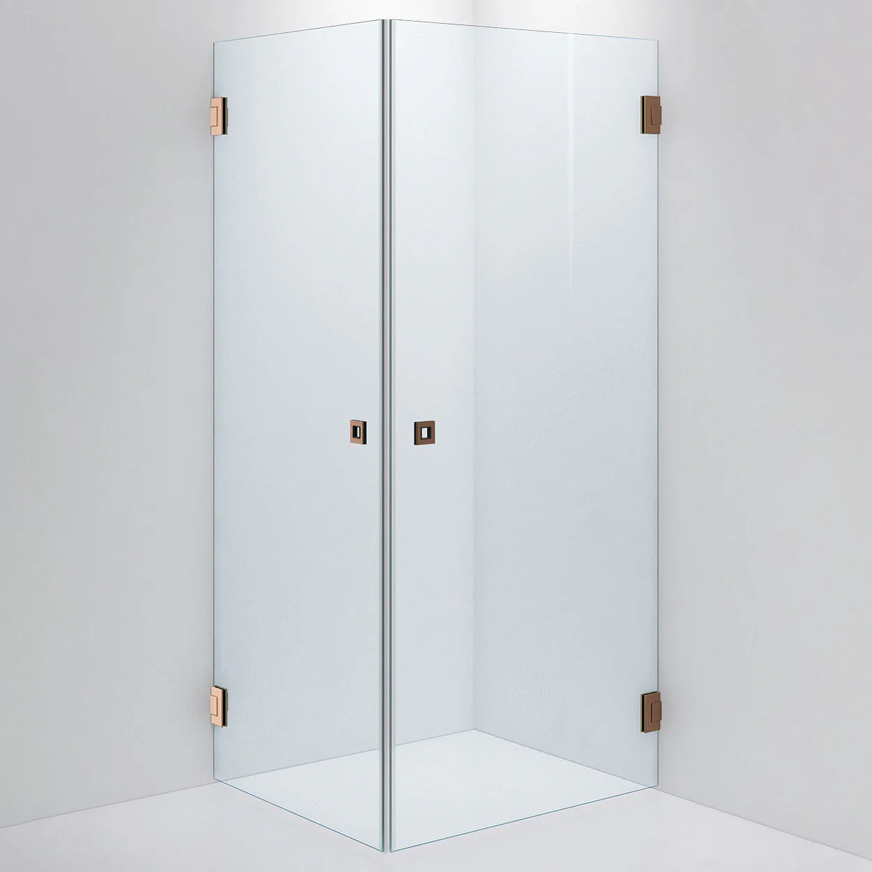 Duschvägg ARC 12 Original,Clear, Brushed Bronze,800x900(vänd 800x900 mm, Borstad Brons