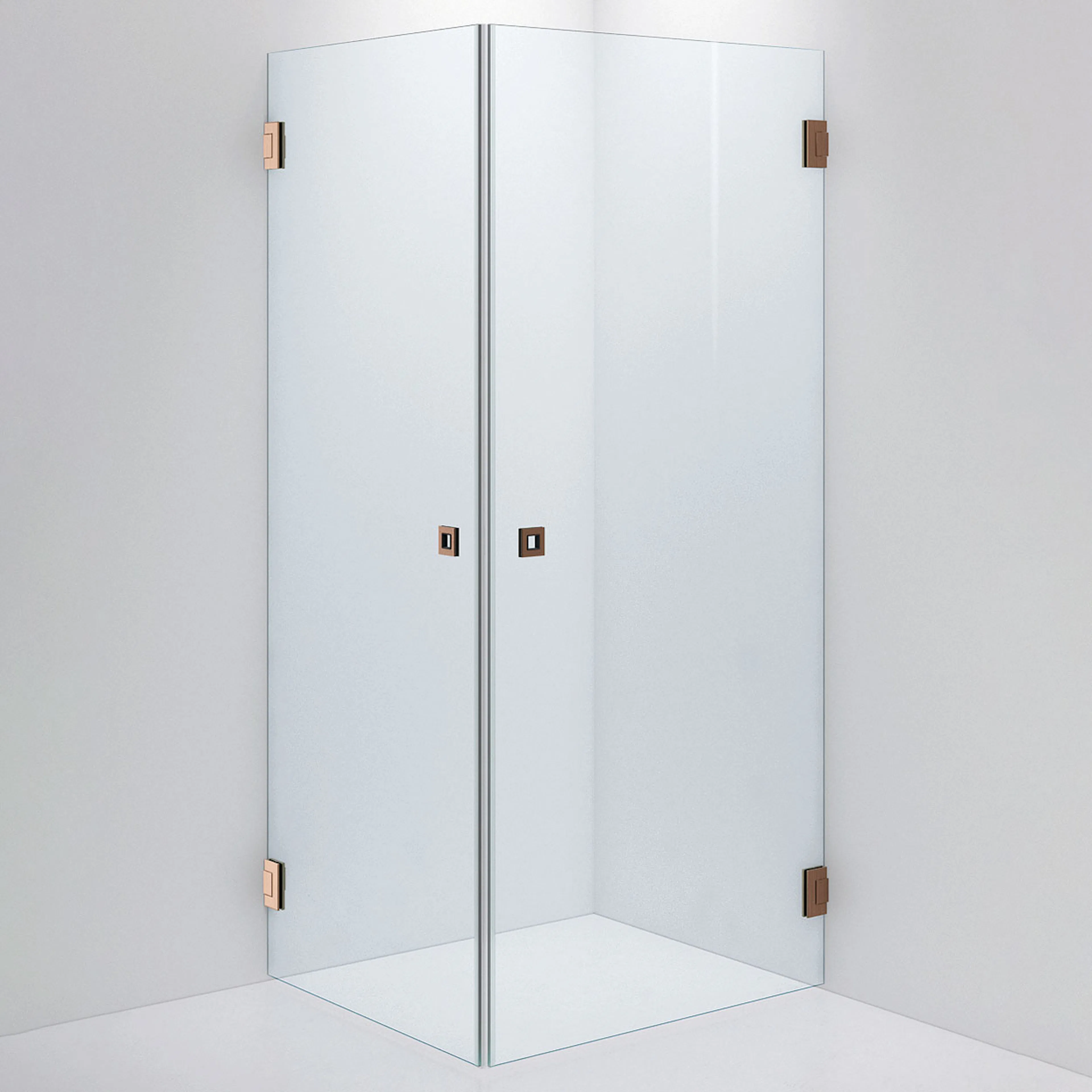 Duschvägg ARC 12 Original,Clear, Brushed Bronze,800x900(vänd 800x900 mm, Borstad Brons