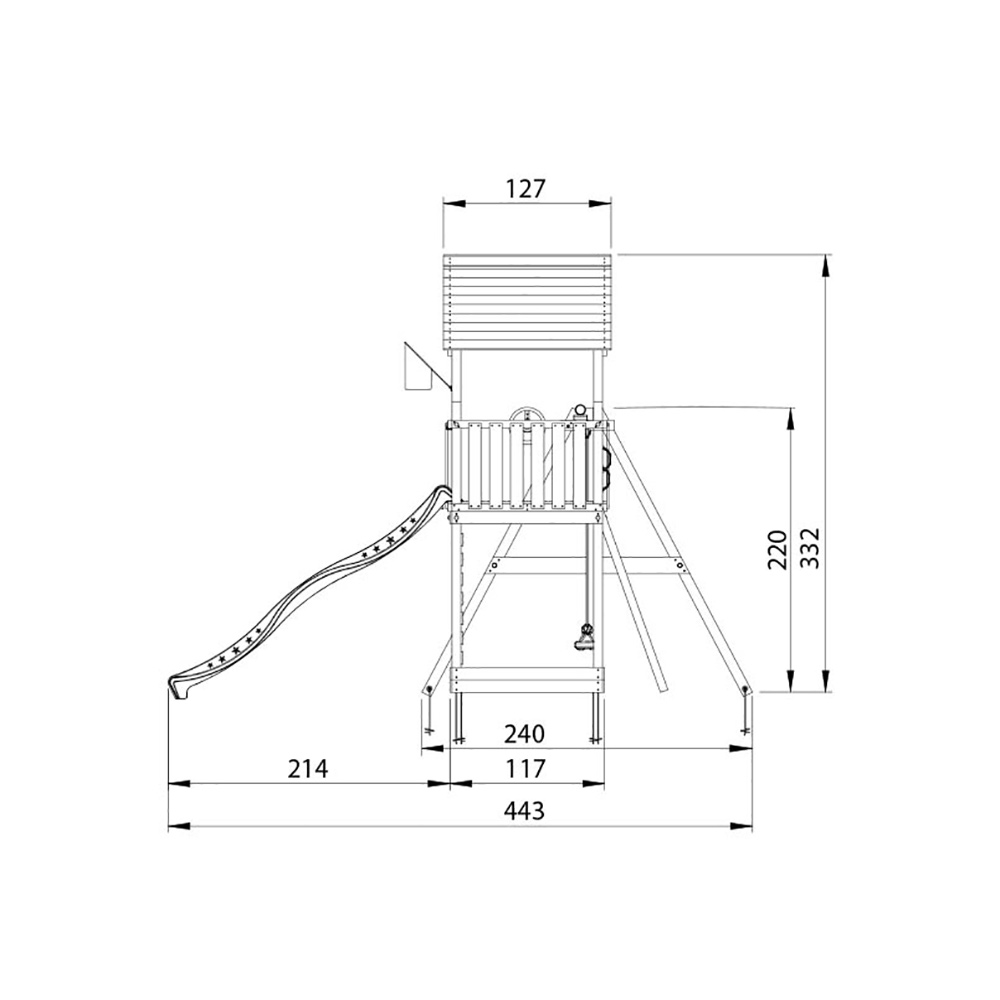 Lektorn Jungle Gym Mansion 2.1 Klättermodul Grön Rutschkana
