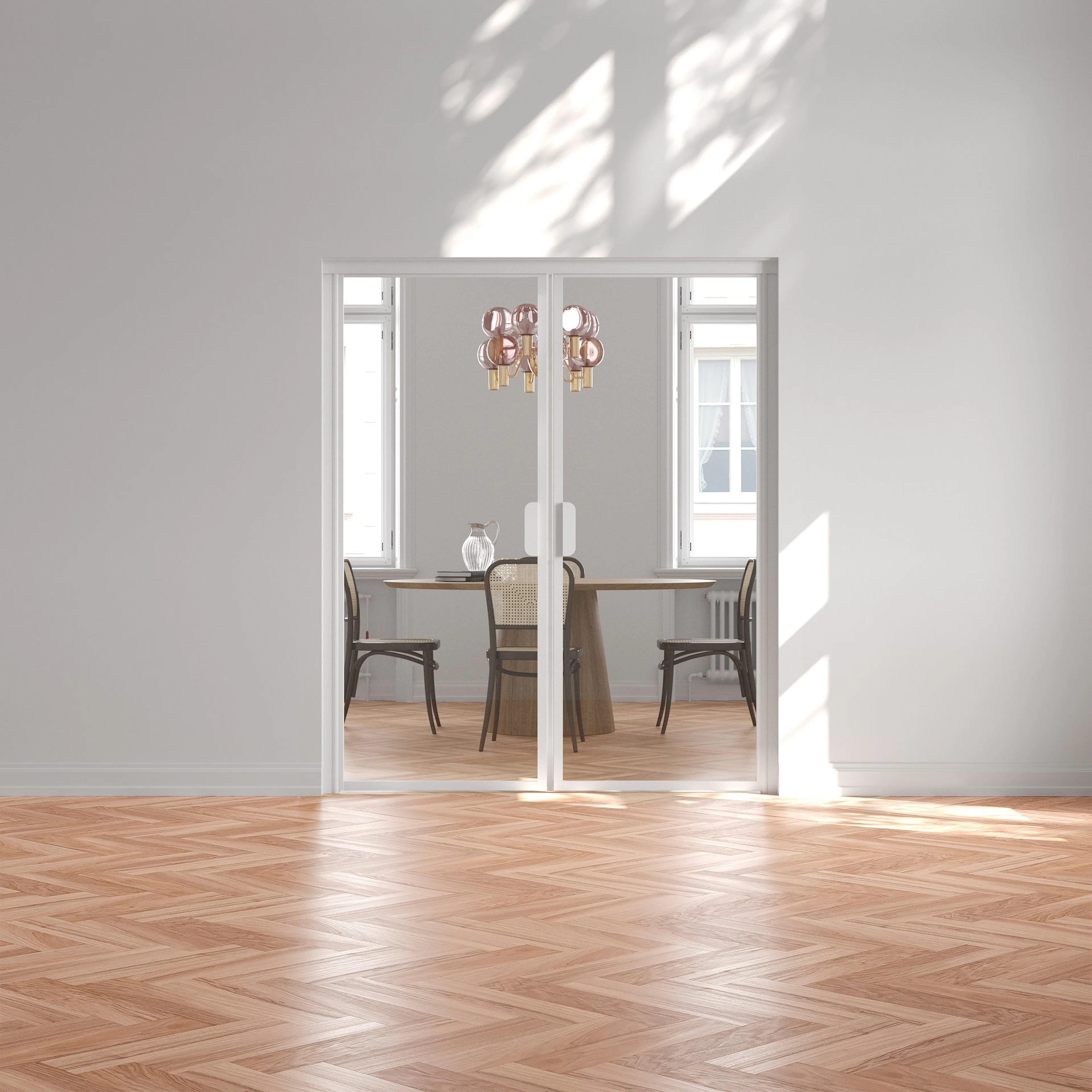 Bläk 775 New York Pardörr Vit, HxB: 2000x1400 mm, Klarglas