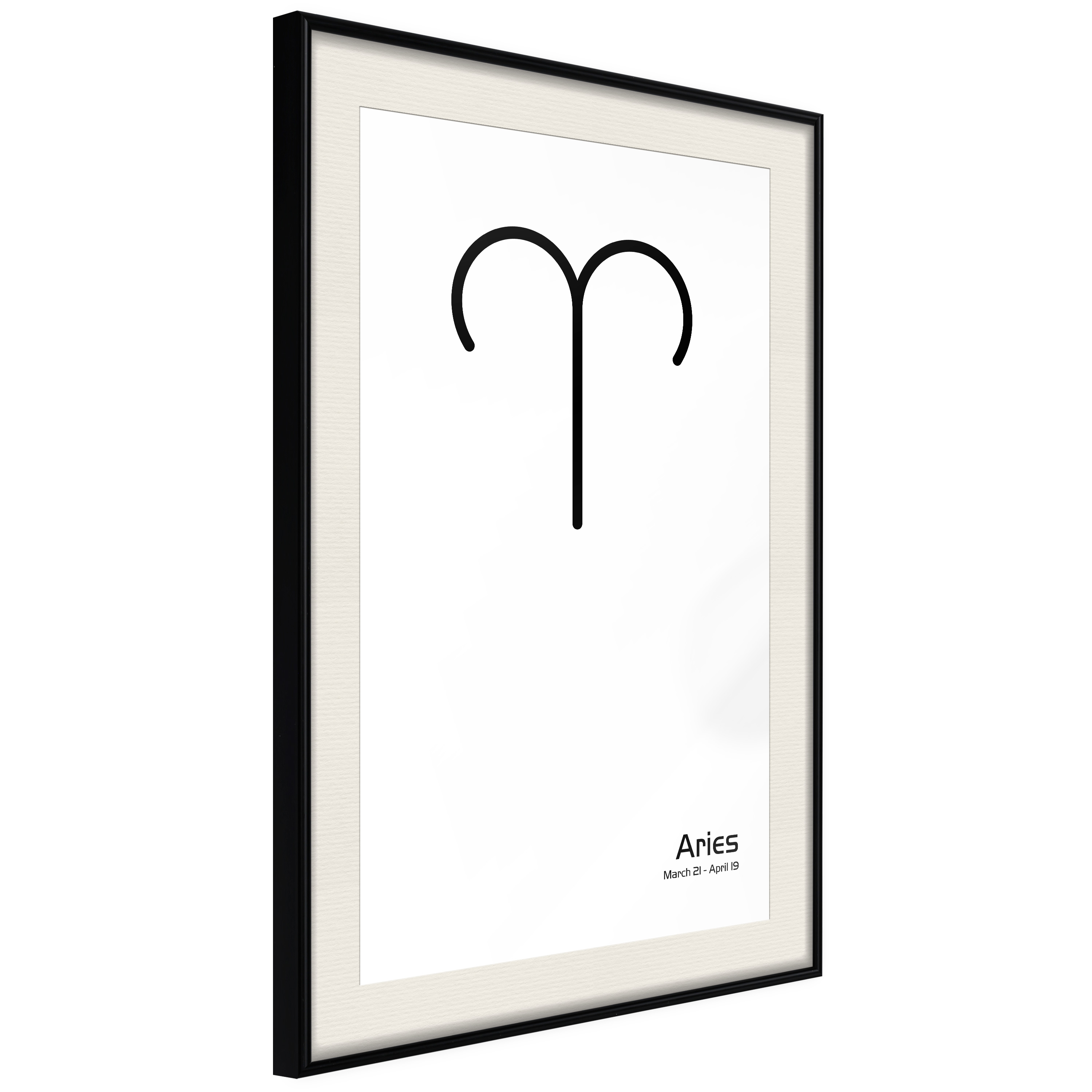 Affisch - Aries [Poster] 40x60 Svart ram med passepartout, 40x60 cm