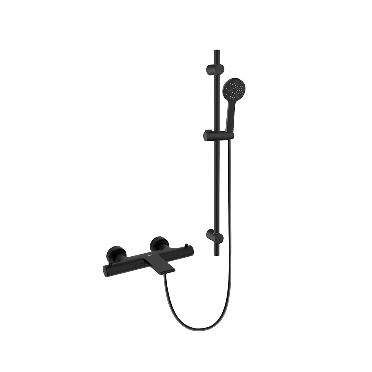 DUSCHSET GAIA MED BADKARSBLANDARE TIDE MATT SVART CC150 Svart, 150 C/C