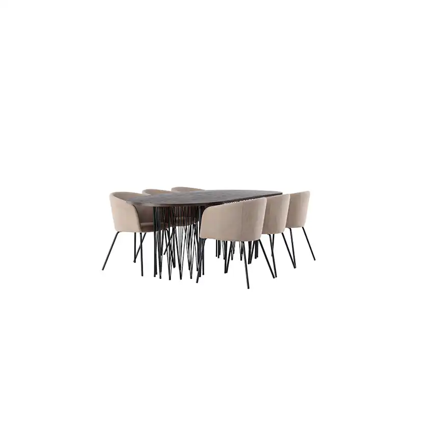 Matgrupp furniture/fashion Stone med 6 Berit Stolar
