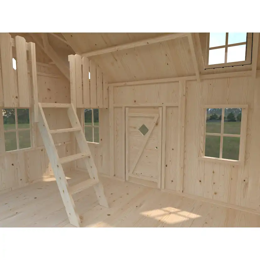 Lekstuga Palmako Marie 5,5 m² Trästuga med Loft