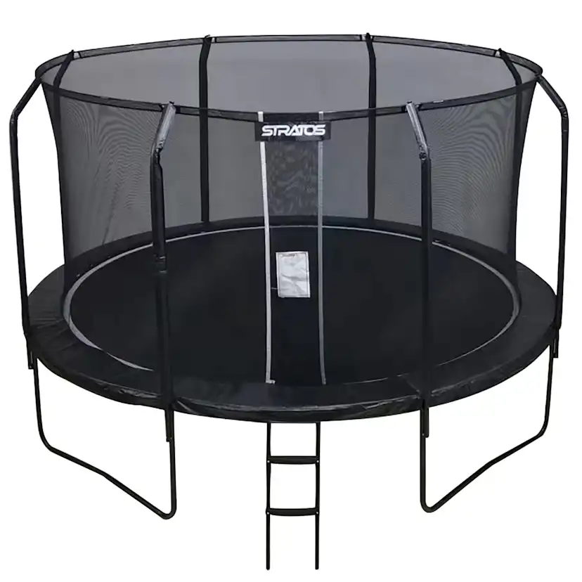 Studsmatta Stratos med Skyddsnät Premium Black Line 4,27 m