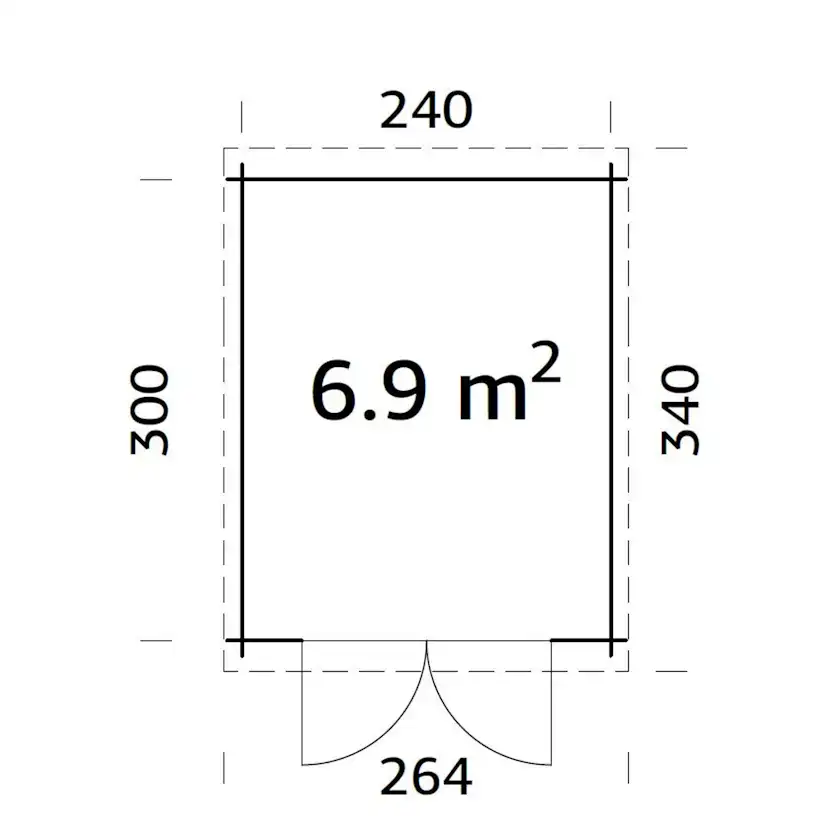 Ella 6,9 m2 PNT7042A2 Ljusgrå/Antracit