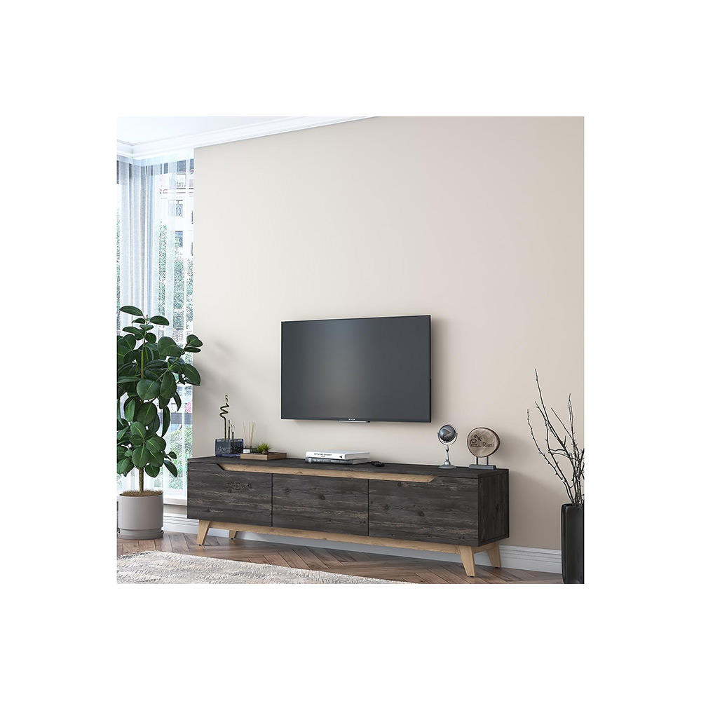 Mediamöbel In Living Virkesbo Svart/Brun TV-bänk 180cm