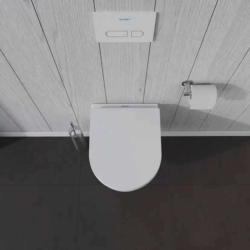 Vägghängd Toalettstol Duravit ME by Starck Rimless 253009 inkl Toalettsits