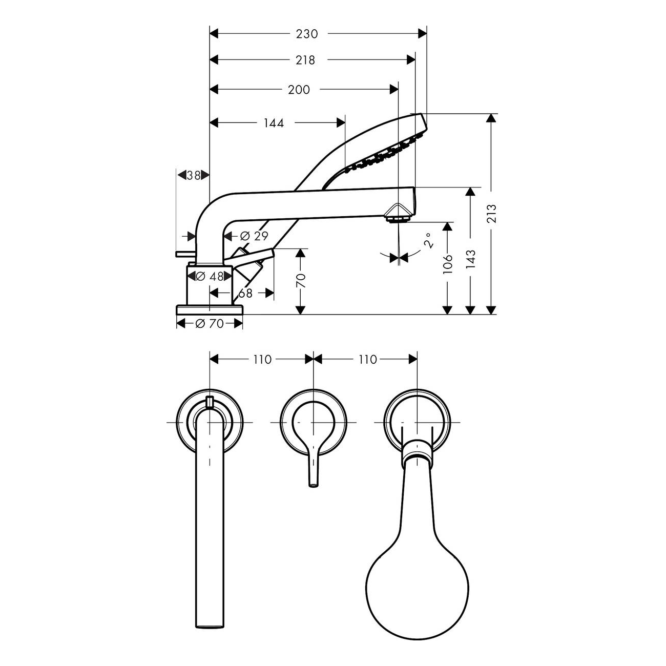 Sargblandare Hansgrohe Talis S 3-håls