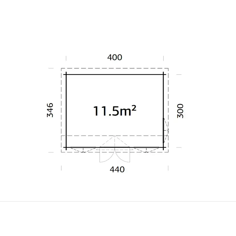 Claudia Pent 11,5 m2 PNT7012W2 Målad grå RAL7012 + vit RAL9016