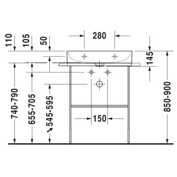 Benställning Duravit DuraSquare Golvstående till Tvättställ
