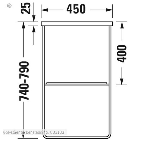 Benställning Duravit DuraSquare Golvstående till Tvättställ